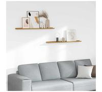 Wall Shelf Beige Engineered Wood 100x9x3cm 2-Tier Minimalist Floating Shelf Slim