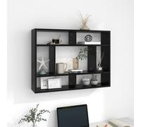 Wall Shelf Black 75x16x55 cm Engineered Wood Floating Cube Display Shelf Storage