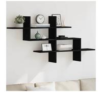 Wall Shelf Black Oak 124.5x18x60.5 cm Engineered Wood Floating Storage 20 kg max