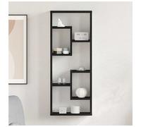 Wall Shelf Black Oak 36x16x90 cm Engineered Wood Sleek Slim Floating Storage