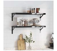 Wall Shelf Black Stainless Steel Brushed 75x23.5x3 cm Floating Display for Home