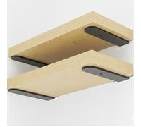 Wall Shelf Bracket, Invisible Wall Shelf Bracket, 15 cm, Set of 6 - T-Angle Bracket Heavy Load 70 kg, for Industrial and Living Room Shelves, Reinforced Steel with