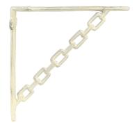 vidaXL Wall Shelf Brackets 2 pcs Antique White 21 x 21 x 3.5 cm Steel