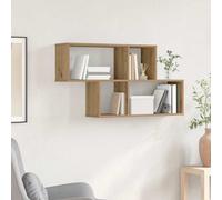 Wall Shelf Brown 100x20x53cm Engineered Wood Rustic 4-Tier Wall-Mounted Home Use