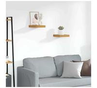 vidaXL Wall Shelf 2 pcs Brown 23 x 23.5 x 4 cm Engineered Wood