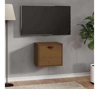 Wall Shelf Cabinet 40X30X35 Cm Solid Wood Pine Honey brown Solid pinewood LED 40