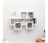 Wall Shelf Car-Shaped White 82x15x51cm Engineered Wood 4-Tier Modern Kids Decor