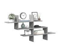 Wall shelf Concrete Grey 124.5x18x60.5cm Engineered Wood Floating Display Slim.