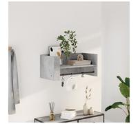 Wall Shelf Concrete Grey Engineered Wood 70.5x35x30.5cm Hanger Bar Floating Rack