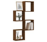Wall Shelf Cube 4pcs Brown Oak Engineered Wood 30x15x30 cm Modern Display Set UK