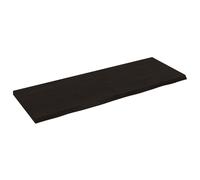 vidaXL Wall Shelf Dark Brown 140x50x(2-4) cm Treated Solid Wood Oak