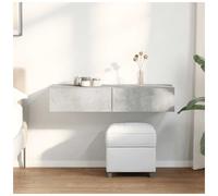 Vidaxl Wall Shelf With Drawers Concrete Grey 100X36X19 Cm Engineered Wood