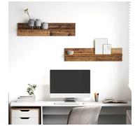 vidaXL Wall Shelf 2 pcs Old Wood 80 x 11.5 x 18 cm Engineered Wood