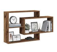 Wall Shelf Floating 104x20x58.5cm Engineered Wood Old Wood 3pc Open Compartments