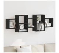 (129 x 18 x 42 cm) vidaXL Wall Shelf Black Oak 129x18x42 cm Engineered Wood floating shelf