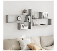 Wall Shelf Floating 167.5x18x68cm Concrete Grey Engineered Wood Display for Home