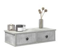 vidaXL Wall Shelf with Drawers Concrete Grey 60x28x15 cm Engineered Wood