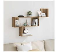 Wall Shelf Floating Oak 100x15x70cm Engineered Wood Space-Saving Display Decor
