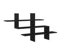 vidaXL Wall Shelf Black Oak 124.5x18x60.5 cm Engineered Wood