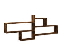 vidaXL Wall Shelf Smoked Oak 167.5x18x68 cm Engineered Wood