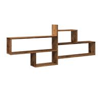 vidaXL 4 Shelf Old Wood Floating Wall Shelf
