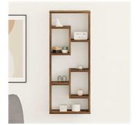 Wall Shelf Floating Smoked Oak 36x16x90 cm Engineered Wood Slim Space-Saver