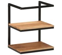 Wall Shelf Floating Storage Rack Solid Wood Acacia and Iron vidaXL