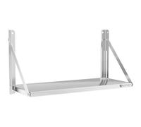 Wall Shelf Foldable bar Design 80 x 30 cm 40 kg Stainless Steel - Floating Shelves by Royal Catering Silver