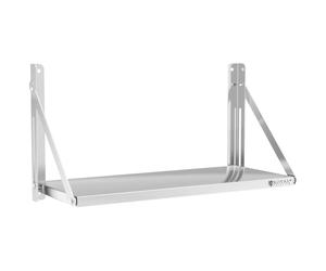 Wall Shelf Foldable bar Design 80 x 30 cm 40 kg Stainless Steel - Floating Shelves by Royal Catering Silver