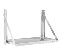 Wall Shelf Folding 60 x 30 cm 40 kg Stainless Steel - Floating Shelves by Royal Catering Silver
