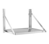 Wall Shelf Folding 60 x 45 cm 40 kg Stainless Steel - Floating Shelves by Royal Catering Silver