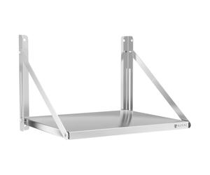 Wall Shelf Folding 60 x 45 cm 40 kg Stainless Steel - Floating Shelves by Royal Catering Silver