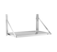 Wall Shelf Folding 80 x 45 cm 40 kg Stainless Steel - Floating Shelves by Royal Catering Silver