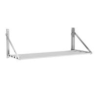 Wall Shelf Folding Tube Style 100 x 45 cm 40 kg Stainless Steel - Floating Shelves by Royal Catering Silver