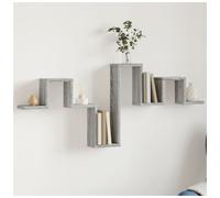 vidaXL Wall Shelf – Floating Book Storage – Engineered Wood – Grey Sonoma 104.5x10x43 cm