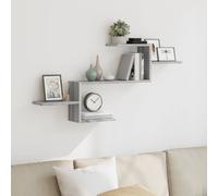 Wall Shelf Grey Sonoma 104x15x49cm Engineered Wood Floating Storage Shelf Modern