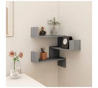 Wall Shelf Grey Sonoma 40x40x49.5cm Engineered Wood 3-Tier Corner Storage Indoor