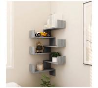 Wall Shelf Grey Sonoma 40x40x49.5cm Engineered Wood Corner 3-Tier Storage Decor