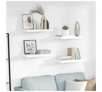 Wall Shelf High Gloss White 50x23x3.8cm Engineered Wood Floating Display Styling
