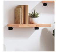 Wall Shelf Light Brown 40x20x4 cm Solid Oak Live Edge Untreated Rustic Handmade.