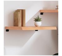 Wall Shelf Light Brown 60x50x6cm Solid Oak Wood Live Edge Rustic Untreated Craft