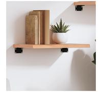Wall Shelf Light Brown Oak 40x30x2cm Untreated Solid Wood Live Edge Rustic Knots
