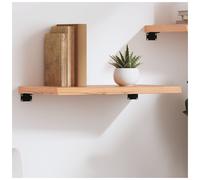 Wall Shelf Light Brown Solid Oak 60x40x4cm Live Edge Untreated Rustic Handmade.