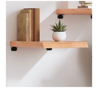 Wall Shelf Light Brown Solid Oak Live Edge 40x60x6 cm Untreated Rustic Handmade