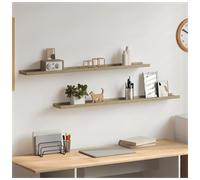 Wall Shelf MDF Sonoma Oak 100x9x3cm 2pcs Floating Display Rack for Home Decor UK