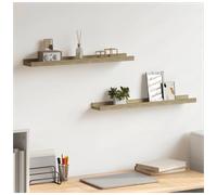 Wall Shelf MDF Sonoma Oak 60x9x3 cm 2pcs Floating Rustic Display Shelves HomeUse