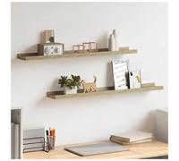 Wall Shelf MDF Sonoma Oak 80x9x3 cm Floating Display Shelf Set of 2 for Home Use