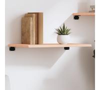 Wall Shelf Natural 60x30x2cm Solid Oak Varnished Live Edge Rustic DisplayForHome