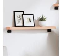 Wall shelf Natural Solid Oak 60x10x4cm Varnished Live Edge Rustic Handmade Decor