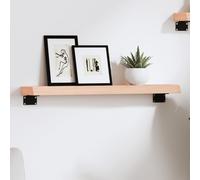vidaXL 60 x 10 x 4cm Untreated Solid Oak Wooden Wall Shelf